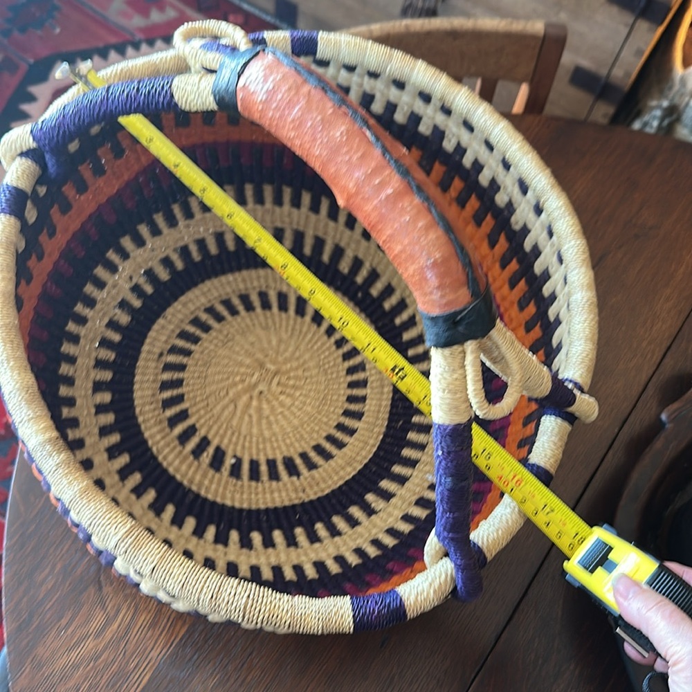African Bolga basket. Ethnic, tribal, eclectic, unique, hippie, boho home vibes - Picture 6 of 16
